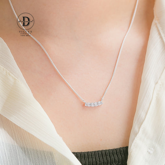 Dây Chuyền 5 Viên Đá Trắng Nữ Tính Bạc 925 - 1021DCH - White Stone Sterling Silver Necklace