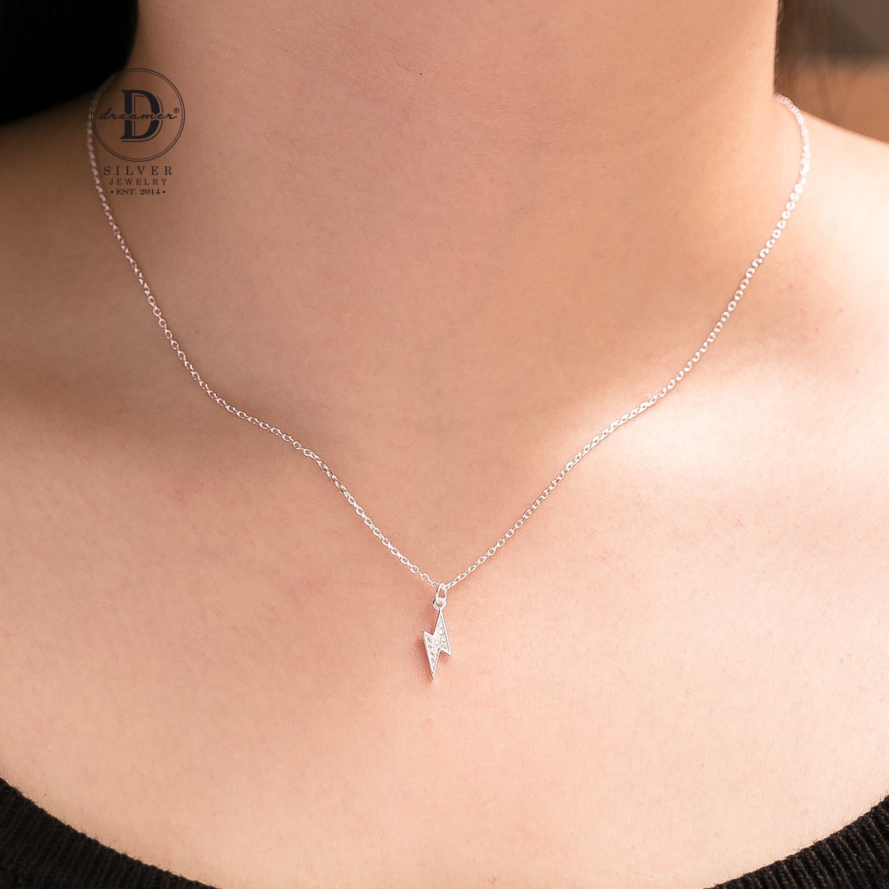 Dây Chuyền Tia Chớp Đính Đá Bạc 925 - Flash Sterling Silver Necklace - 1022DCH