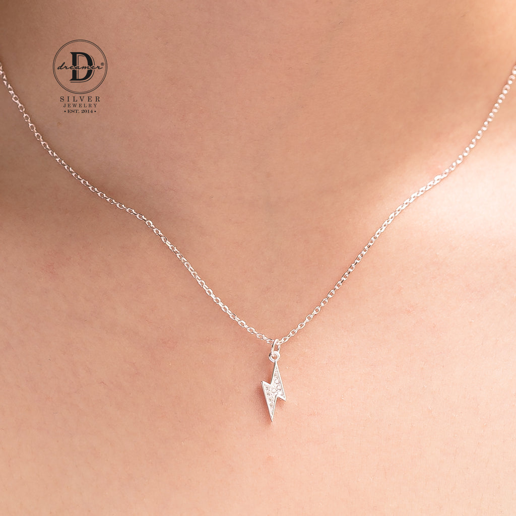 Dây Chuyền Tia Chớp Đính Đá Bạc 925 - Flash Sterling Silver Necklace - 1022DCH