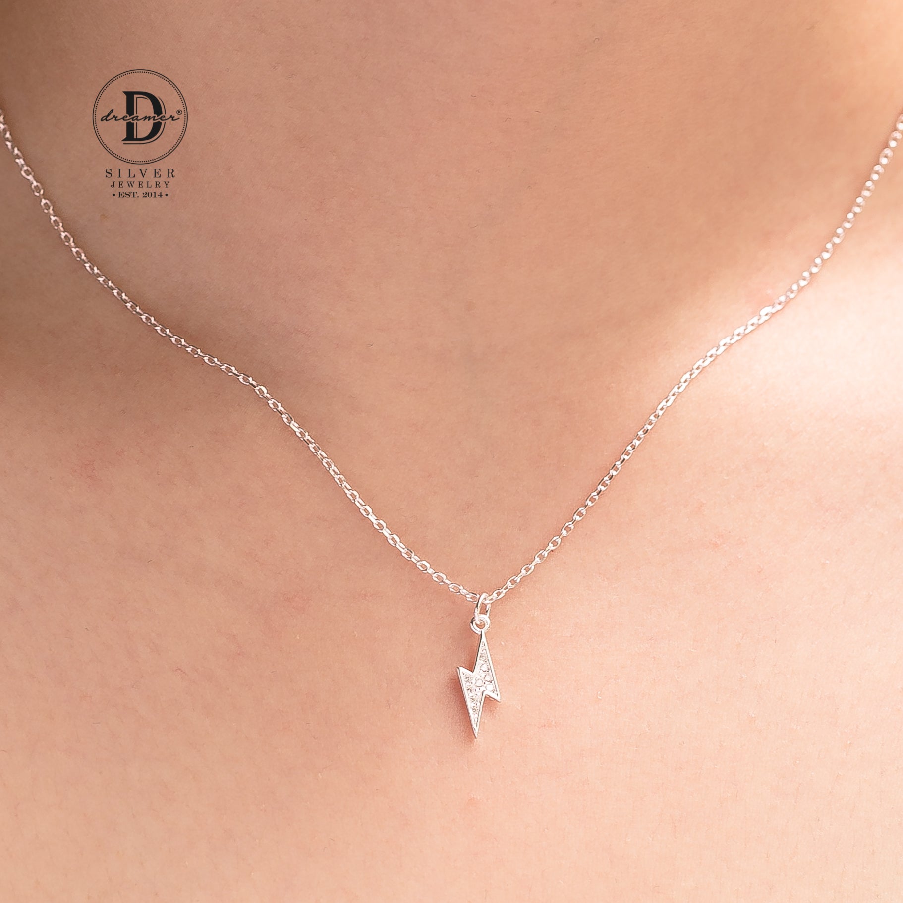 Dây Chuyền Tia Chớp Đính Đá Bạc 925 - Flash Sterling Silver Necklace - 1022DCH
