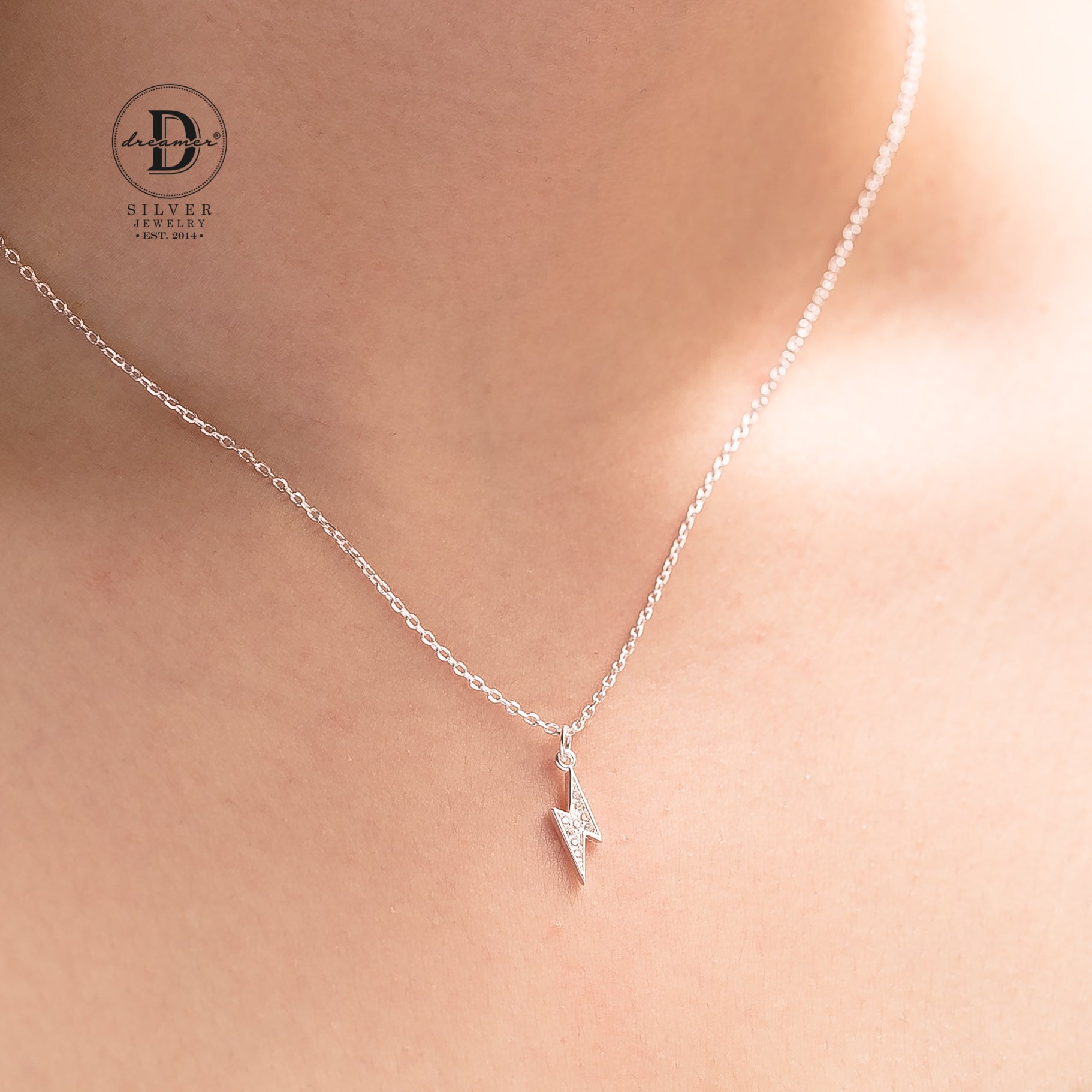 Dây Chuyền Tia Chớp Đính Đá Bạc 925 - Flash Sterling Silver Necklace - 1022DCH