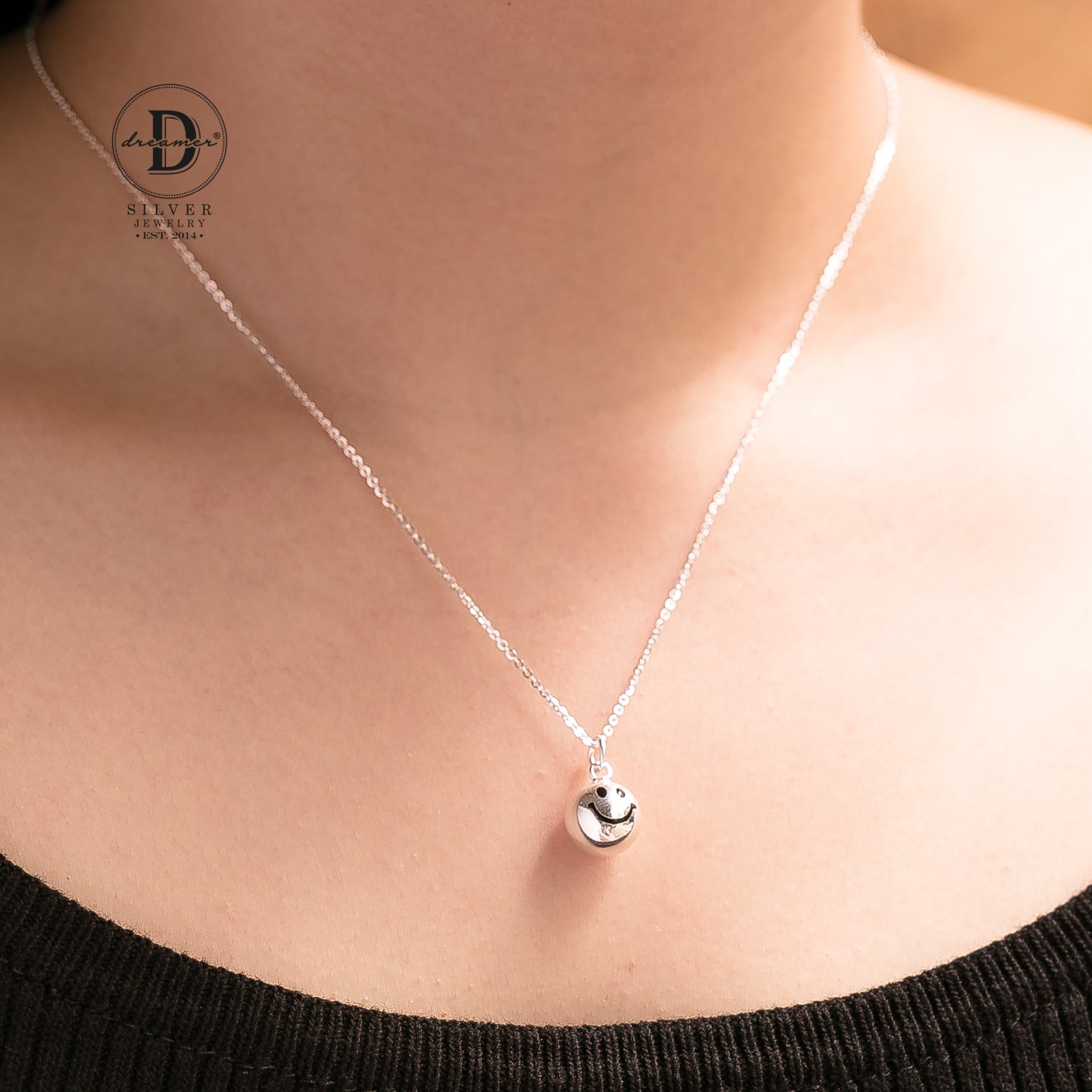 Dây Chuyền Mặt Cười Bạc 925 - Smiley Face Emoji Pendant Sterling Silver Necklace