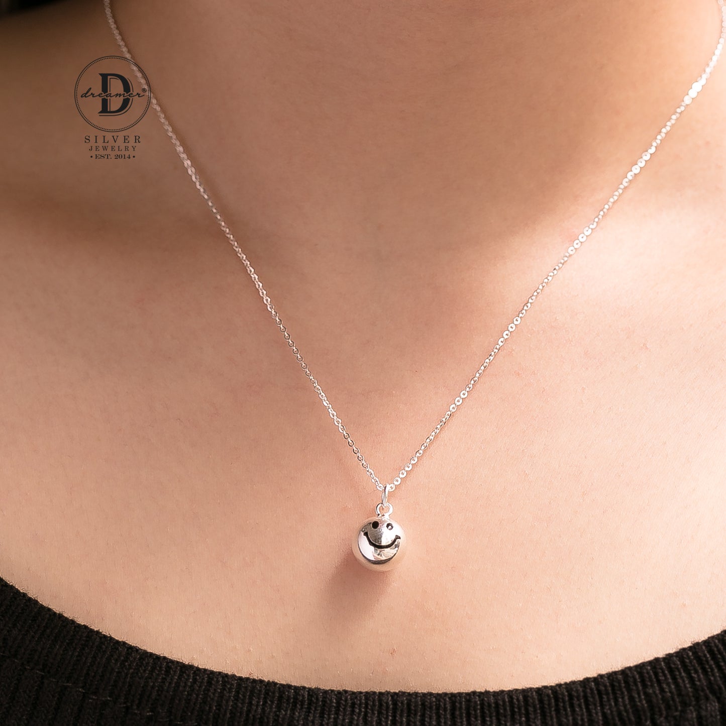 Dây Chuyền Mặt Cười Bạc 925 - Smiley Face Emoji Pendant Sterling Silver Necklace