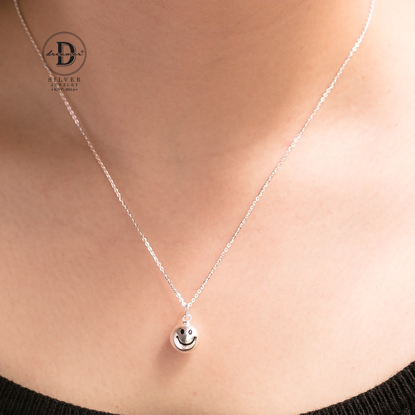 Dây Chuyền Mặt Cười Bạc 925 - Smiley Face Emoji Pendant Sterling Silver Necklace