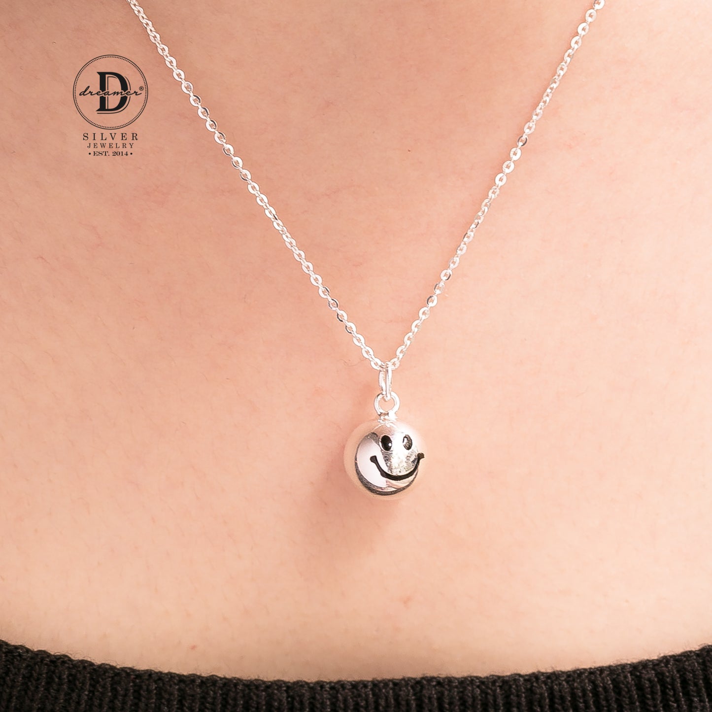 Dây Chuyền Mặt Cười Bạc 925 - Smiley Face Emoji Pendant Sterling Silver Necklace