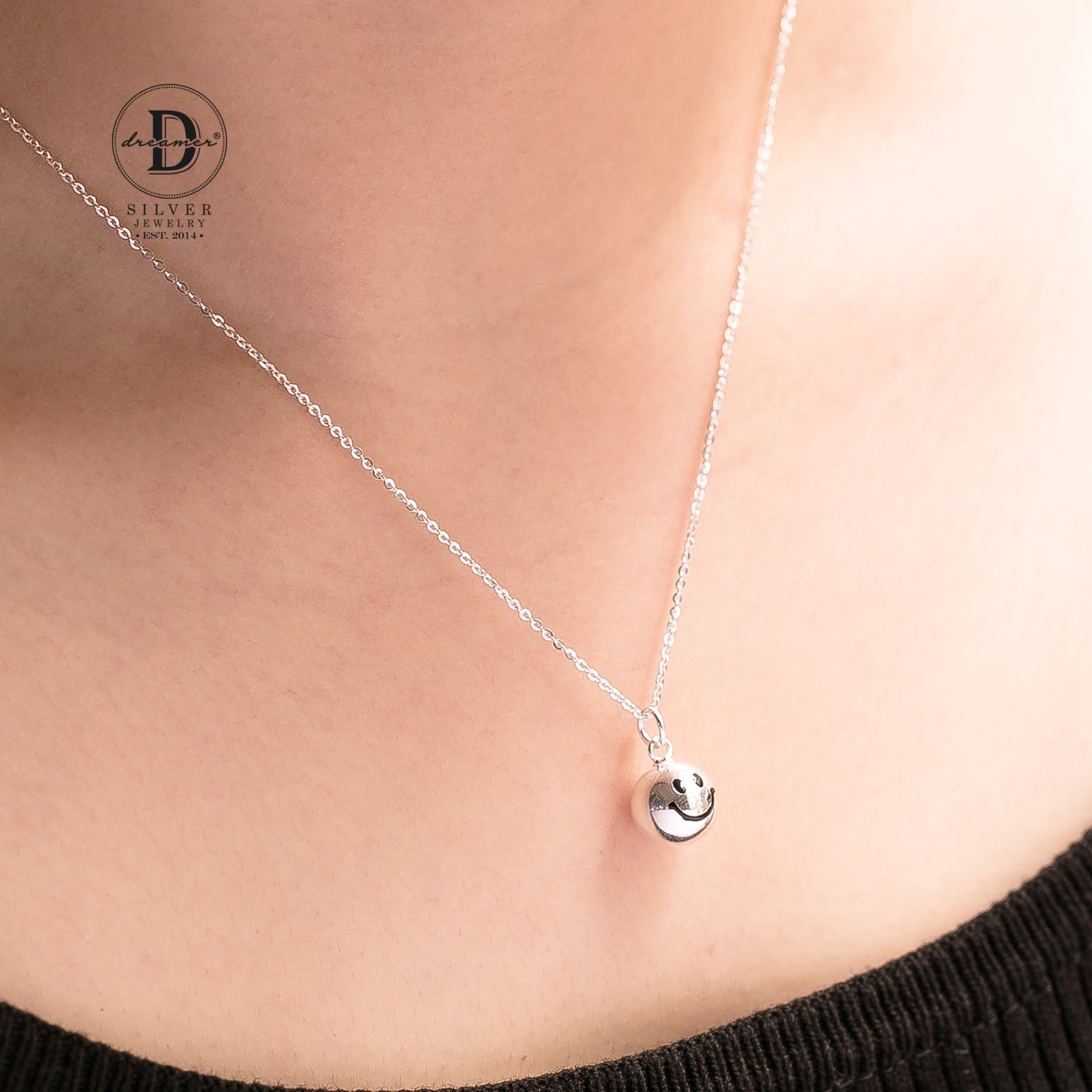 Dây Chuyền Mặt Cười Bạc 925 - Smiley Face Emoji Pendant Sterling Silver Necklace