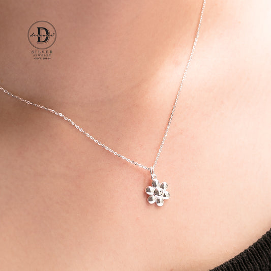 Dây Chuyền Bông Hoa Mặt Cười - Happy Flower Sterling Silver Necklace