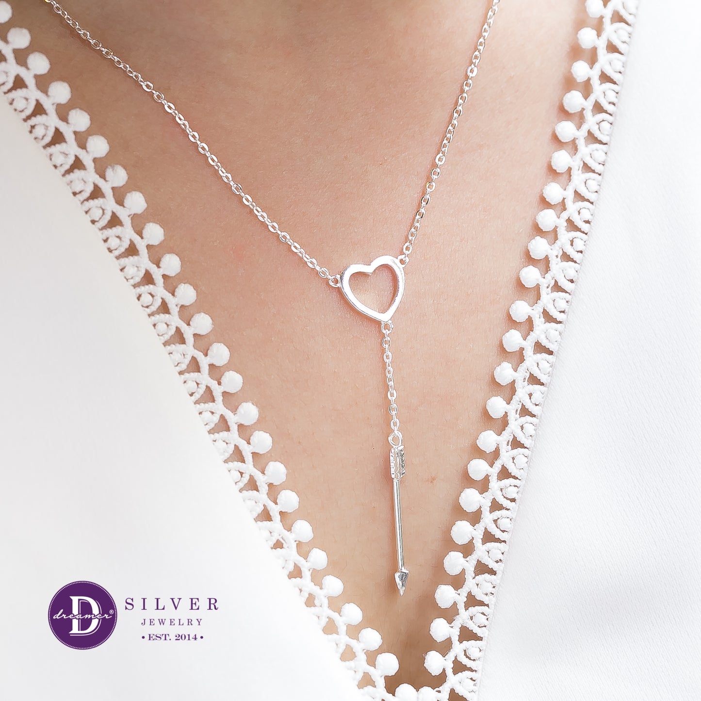 Dây Chuyền Trái Tim Mũi Tên Bạc 925 - Heart Arrow Sterling Silver Necklace