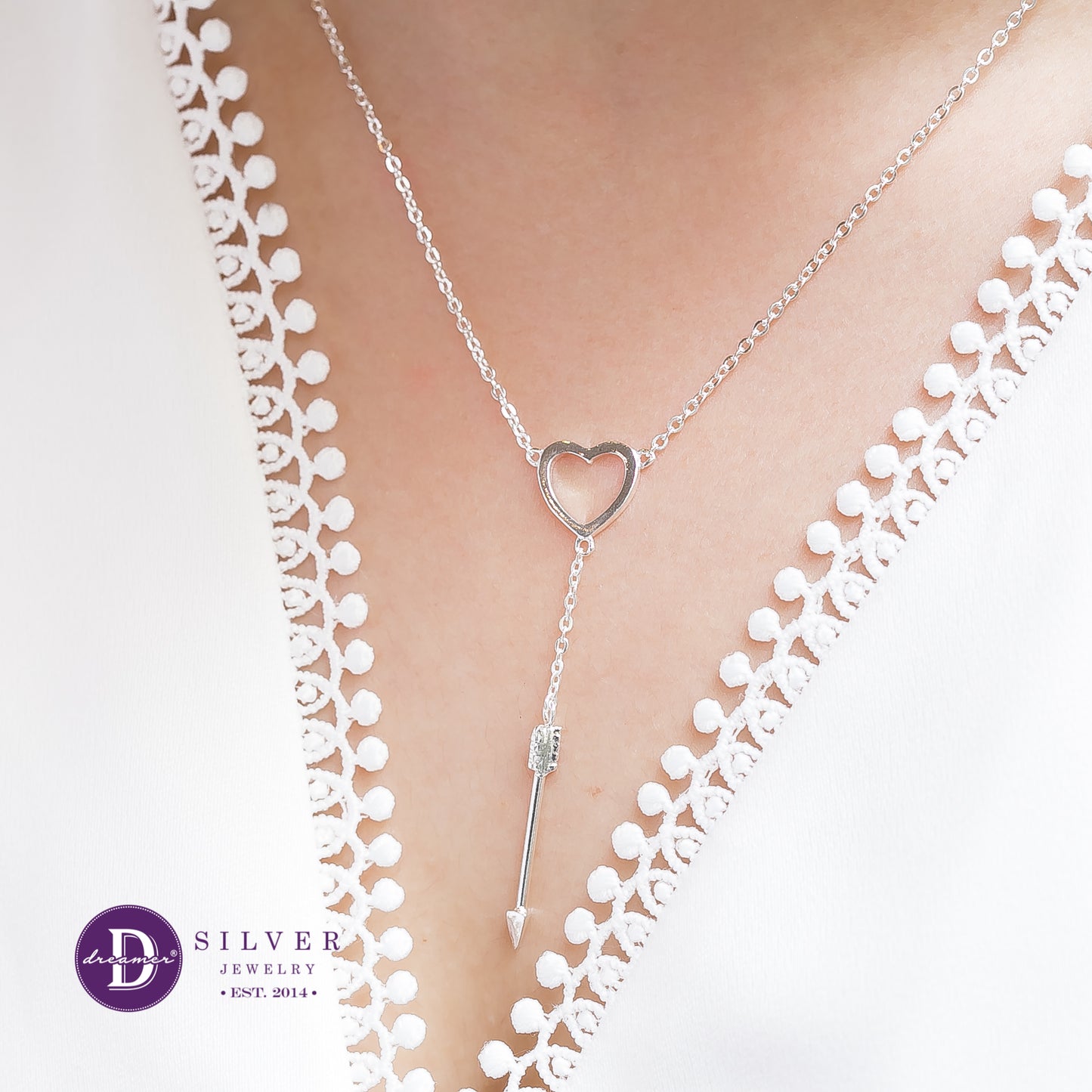 Dây Chuyền Trái Tim Mũi Tên Bạc 925 - Heart Arrow Sterling Silver Necklace