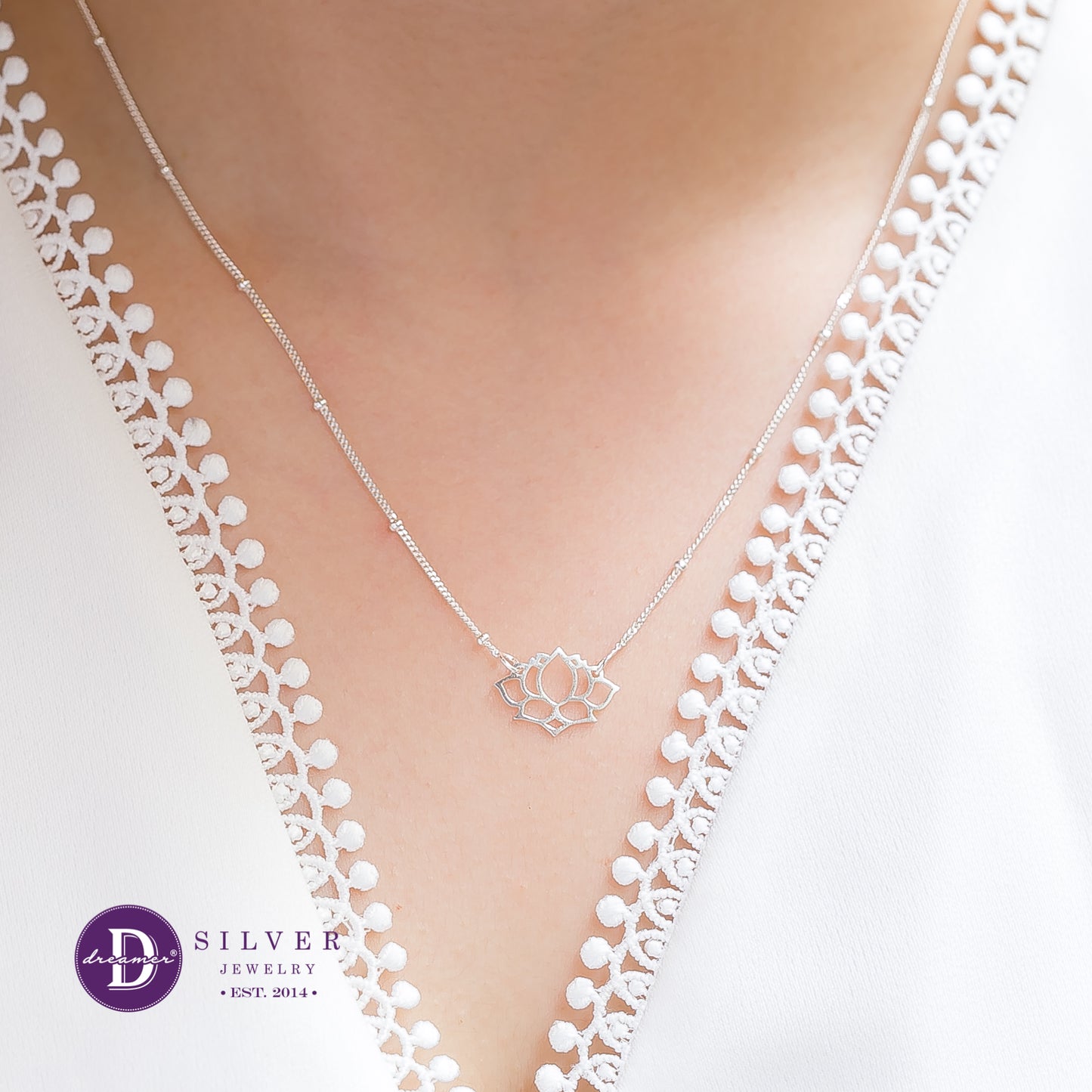 Dây Chuyền Hoa Sen Việt Nam Bạc 925 - Vietnam Lotus Sterling Silver Necklace