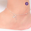 Sparkling Bow Silver Anklet Sterling Silver P548LCH