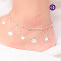 Sparkling Bow Silver Anklet Sterling Silver P548LCH