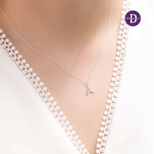 Dây Chuyền Hoa Phi Tiêu 3 Lá Bạc 925 - Spin Leaf Sterling Silver Necklace 845DCT