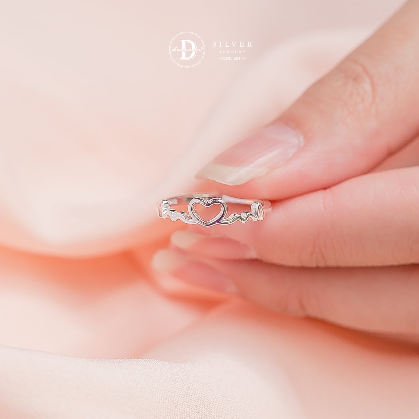 Nhẫn Trái Tim Heart Beat Silver Ring 2114NT