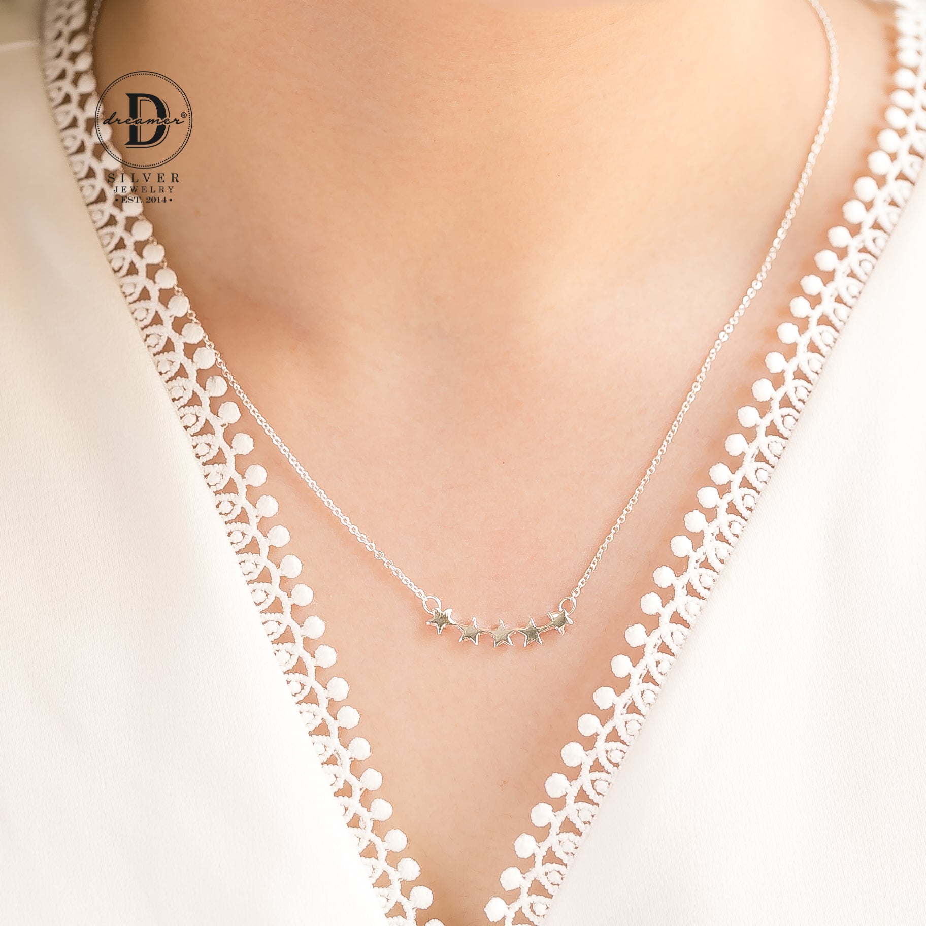 Dây Chuyền Dãy Ngôi Sao Bạc 925 - Curvy Starlight Sterling Silver Necklace - 041DCT