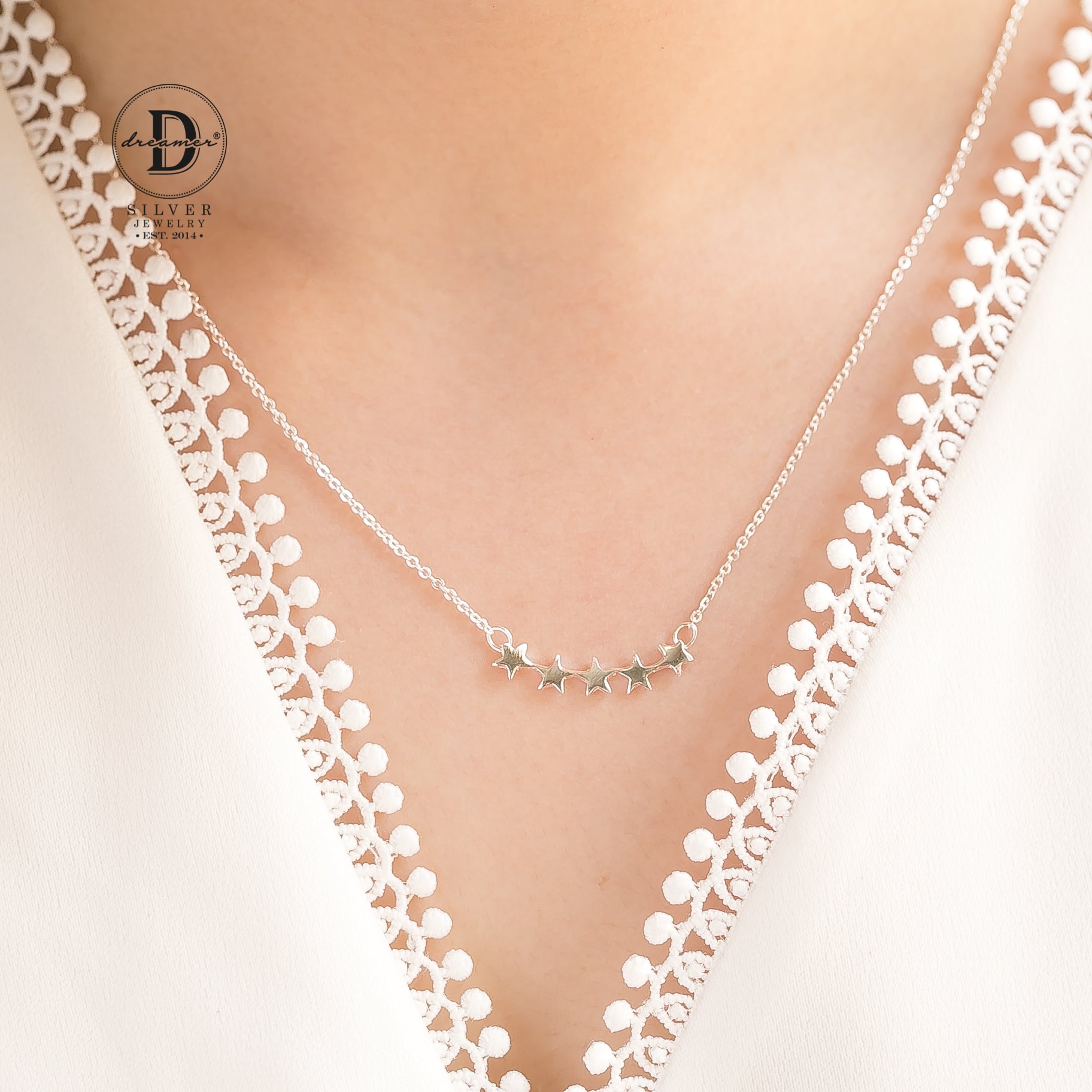 Dây Chuyền Dãy Ngôi Sao Bạc 925 - Curvy Starlight Sterling Silver Necklace - 041DCT