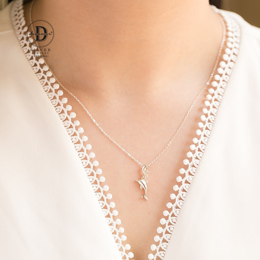Dây Chuyền Cá Heo Bạc 925 - Dolphine Family Sterling Silver Necklace 1076DCH