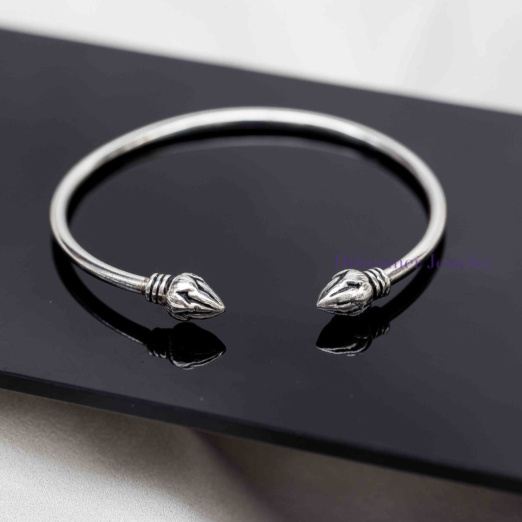 Vietnamese Lotus Bud Small Silver Bangle