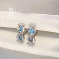 Classic 6-Prong Solitaire Moissanite Earrings – White Gold Plated 925 Silver