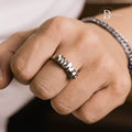 Handcrafted 925 Sterling Silver Sculpted Mountain Ridge Men's Ring (1-of-1 Wax Carved)