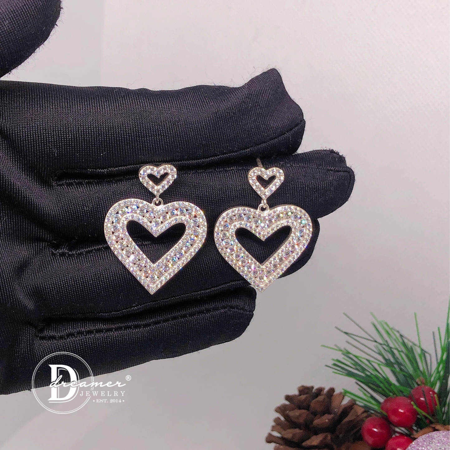 Bông Tai Bạc 925 Hoa Tuyết Đá Baguette Premium - Big Ice Snowflake Silver Earrings - P990BTH