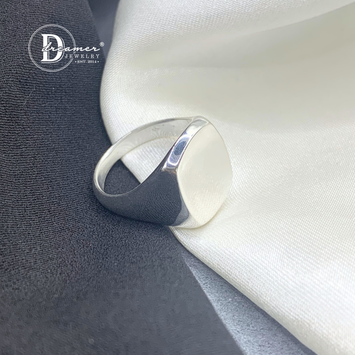 Nhẫn Signet Ring Bạc Đặc 925 Dáng Chữ Nhật (Mặt 13mm x 15mm)