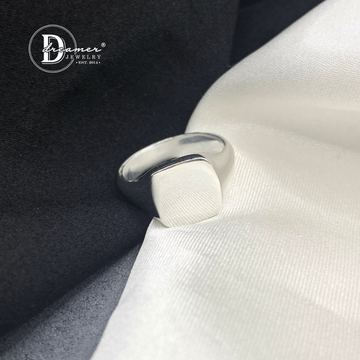 Handmade Solid 925 Silver Small Square Signet Ring (11x11mm)