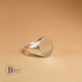 Handmade Solid 925 Silver Oval Signet Ring (13mm)