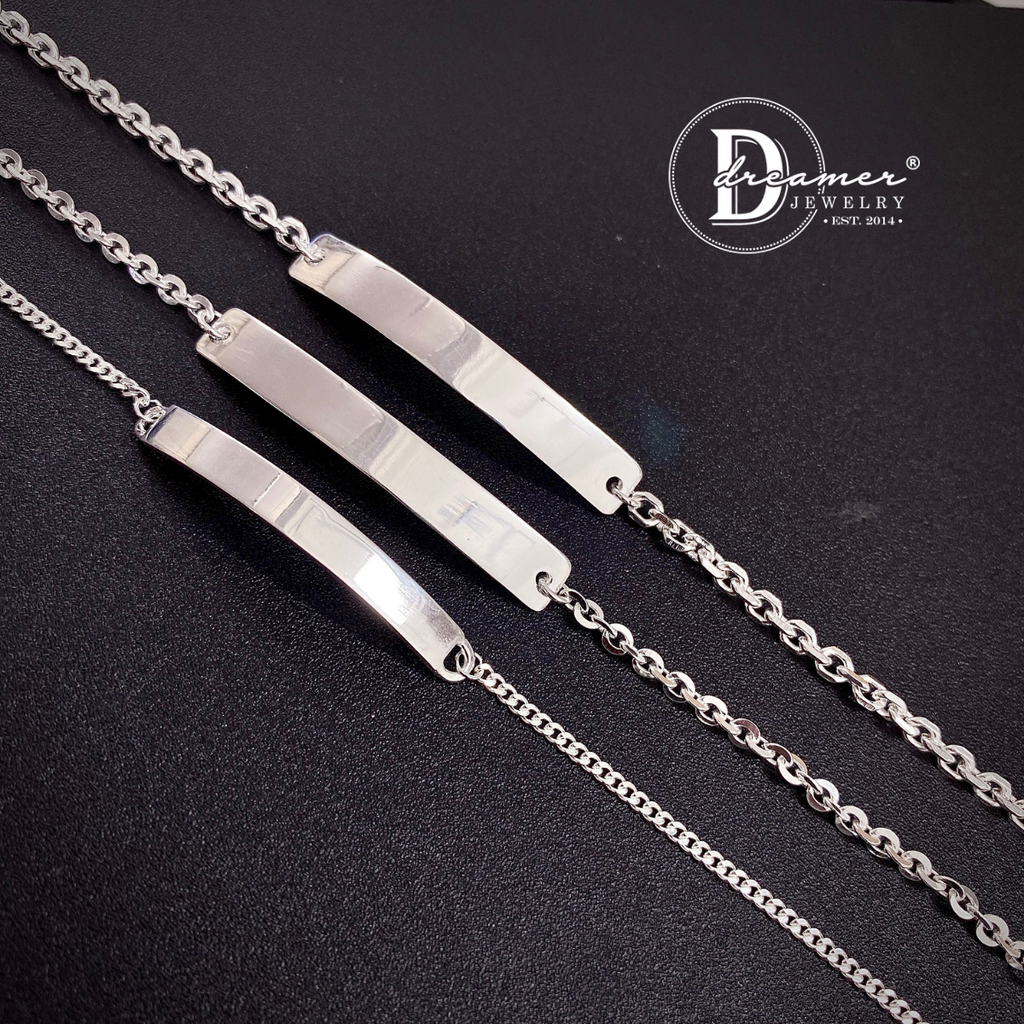 Lắc Tay Bạc 925 Bản Xích ID Bar Cá Tính – Khắc Chữ Theo Yêu Cầu