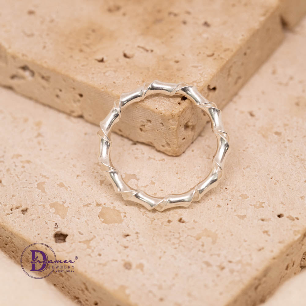 Nhẫn Bạc 925 Dải Lụa Xoắn Ribbon Twist Thủ Công