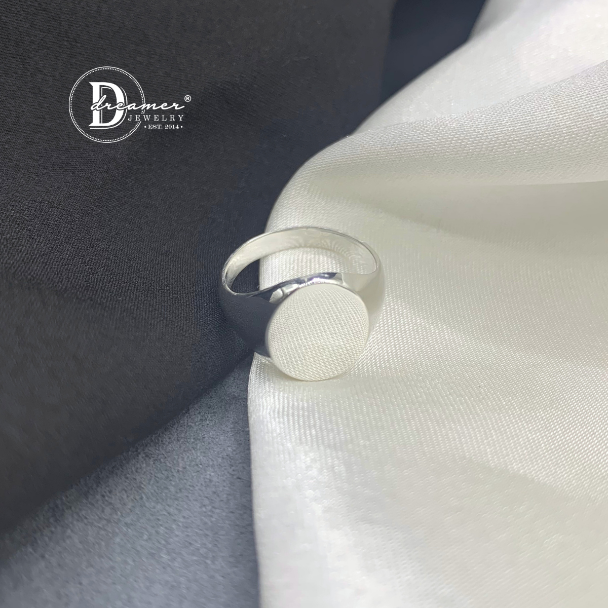 Handmade Solid 925 Silver Oval Signet Ring (13mm)