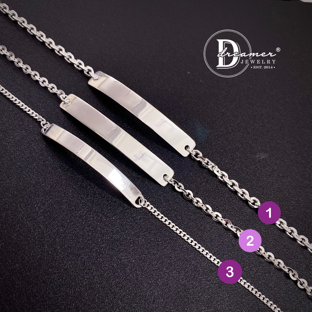 Lắc Tay Bạc 925 Bản Xích ID Bar Cá Tính – Khắc Chữ Theo Yêu Cầu