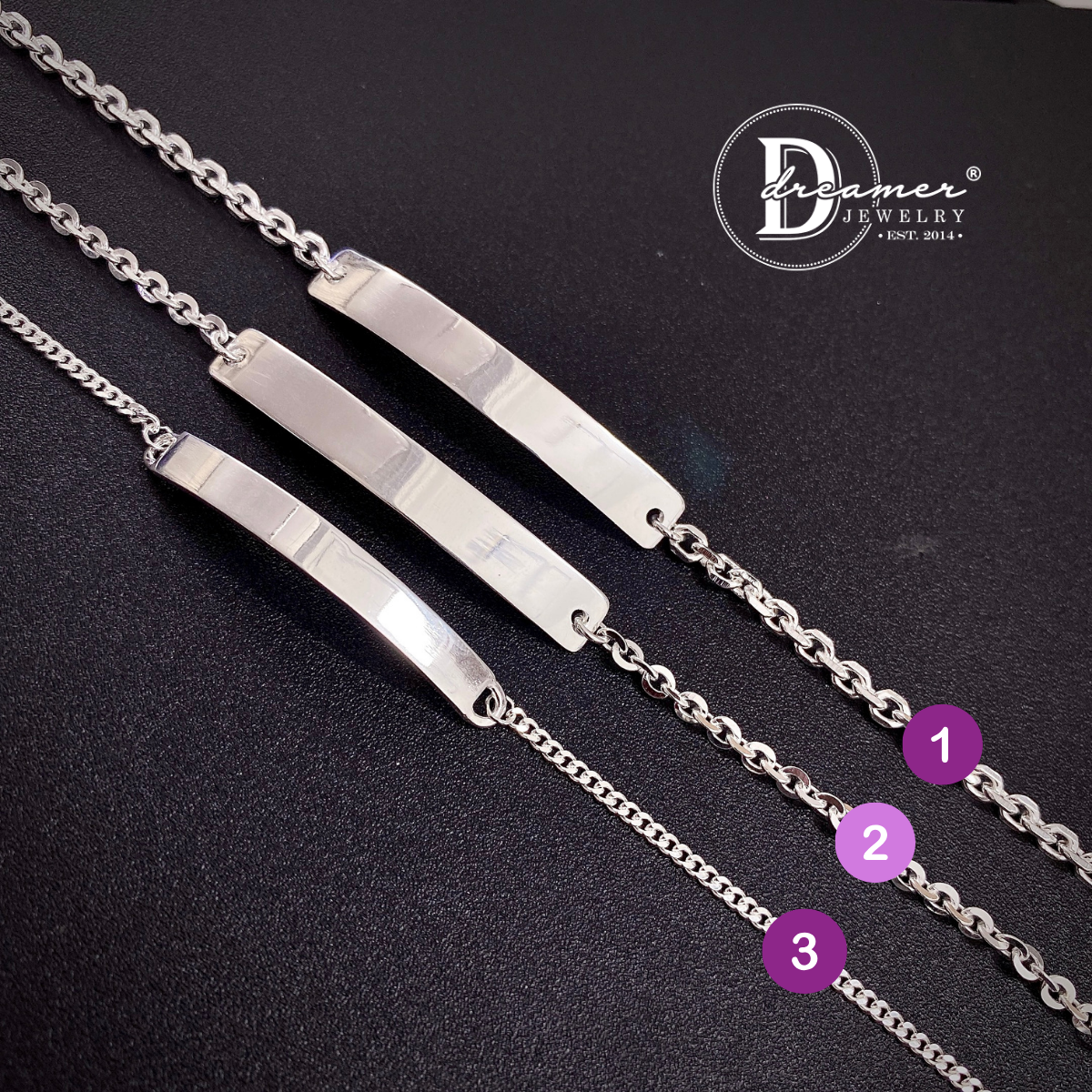 Lắc Tay Bạc 925 Bản Xích ID Bar Cá Tính – Khắc Chữ Theo Yêu Cầu