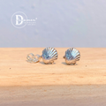 Minimalist Seashell Sterling Silver 925 Stud Earrings