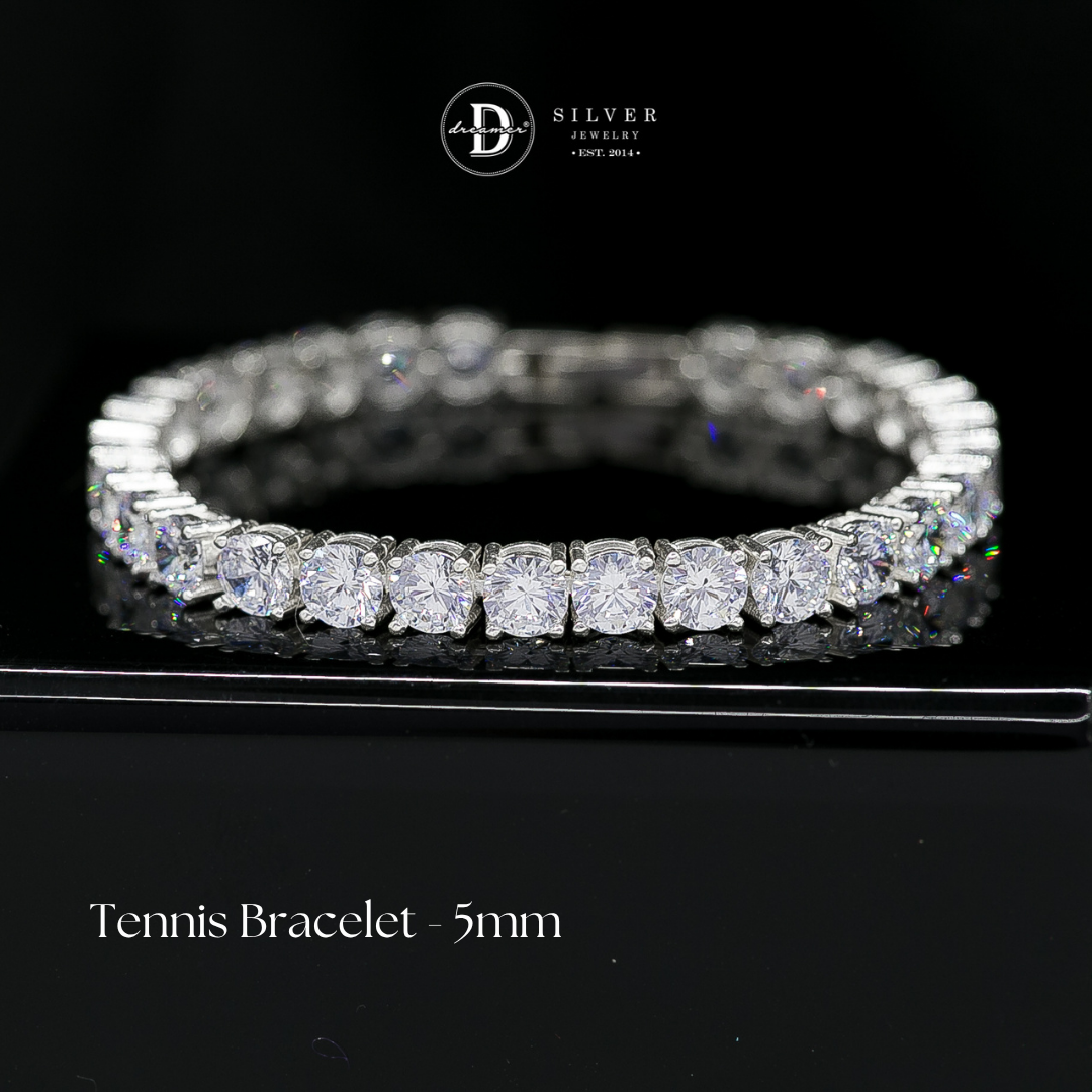 Premium 925 Sterling Silver CZ Tennis Bracelet with Double Safety Box Lock (3mm – 6mm)