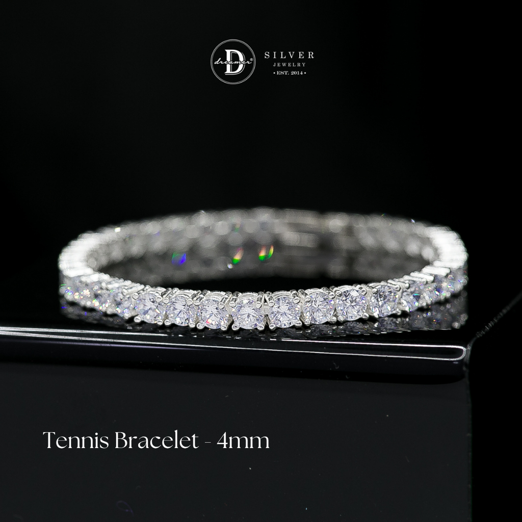 Premium 925 Sterling Silver CZ Tennis Bracelet with Double Safety Box Lock (3mm – 6mm)