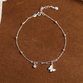 Butterfly Silver Anklet - Sterling Silver Ankle Bracelet For Women
