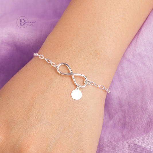 Lắc Tay Infinity Chain - Circle Tag - Silver Bracelet 251VTT