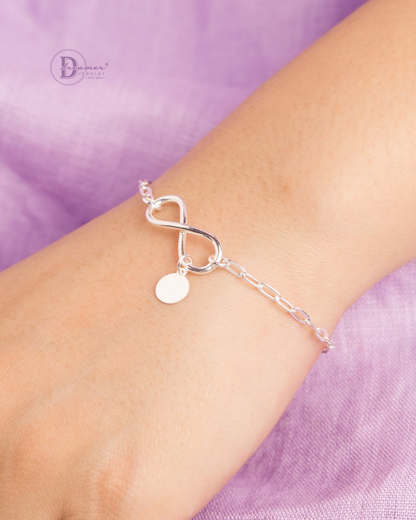 Lắc Tay Infinity Chain - Circle Tag - Silver Bracelet 251VTT