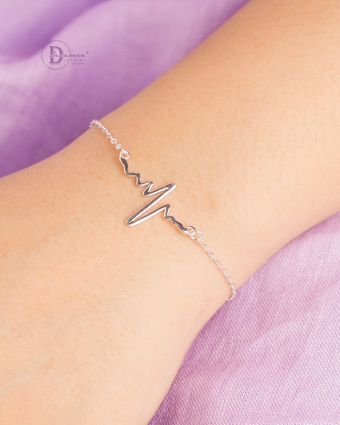 Lắc Tay Nhịp Tim - Heart Beat Silver Bracelet 164VTT