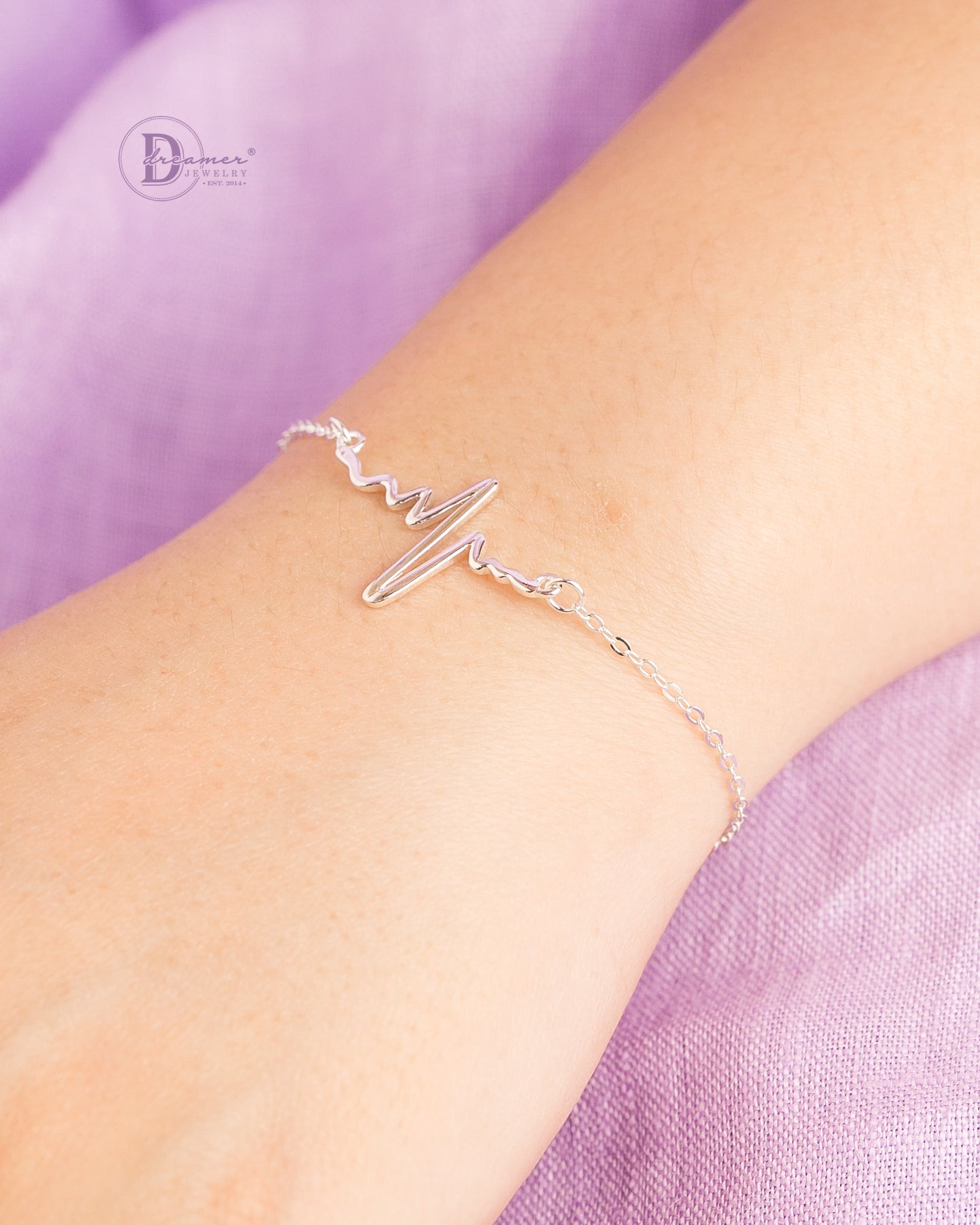 Lắc Tay Nhịp Tim - Heart Beat Silver Bracelet 164VTT