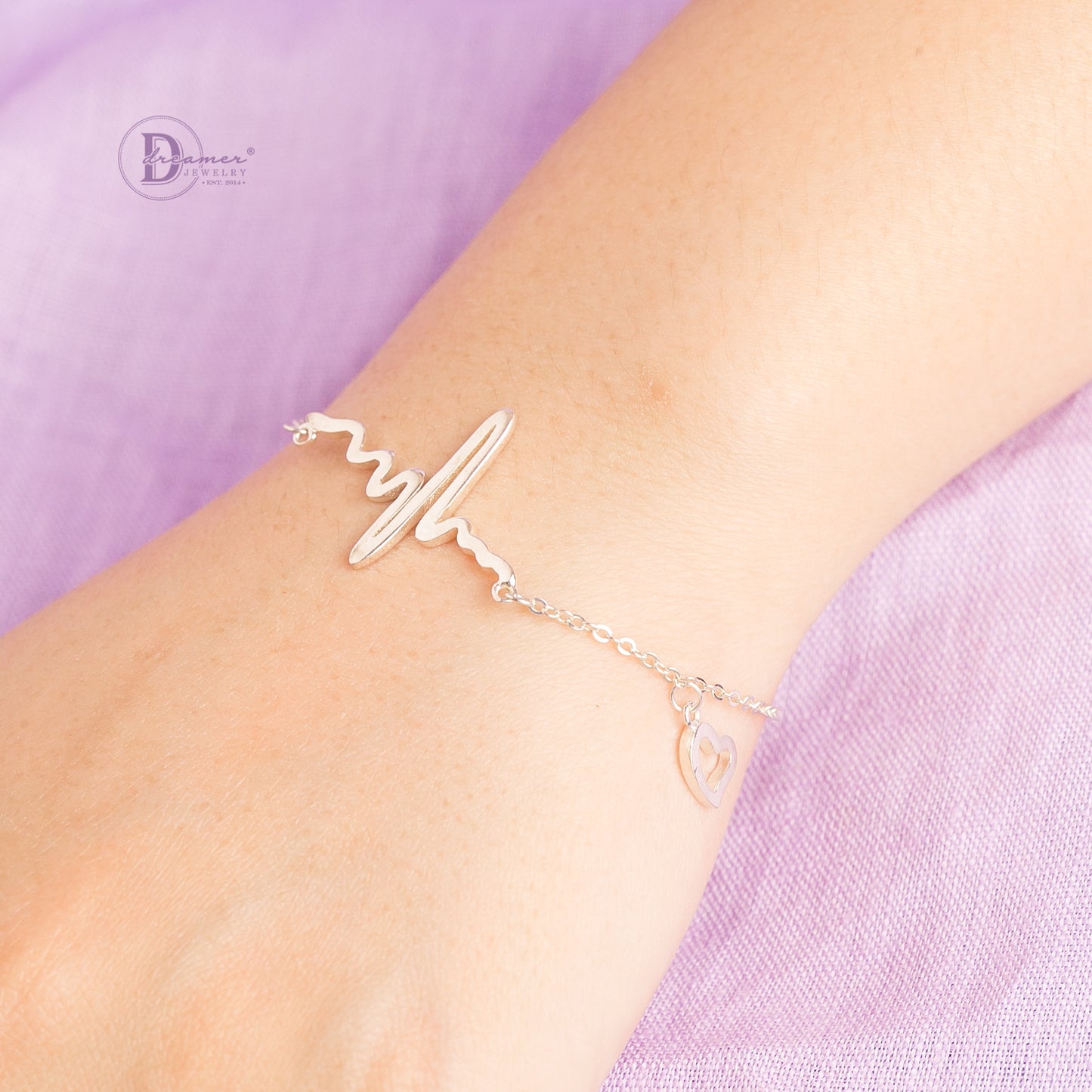 Lắc Tay Nhịp Tim - Heart Beat Silver Bracelet 164VTT