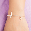 Lắc Tay Nhịp Tim - Heart Beat Silver Bracelet - 050VTT