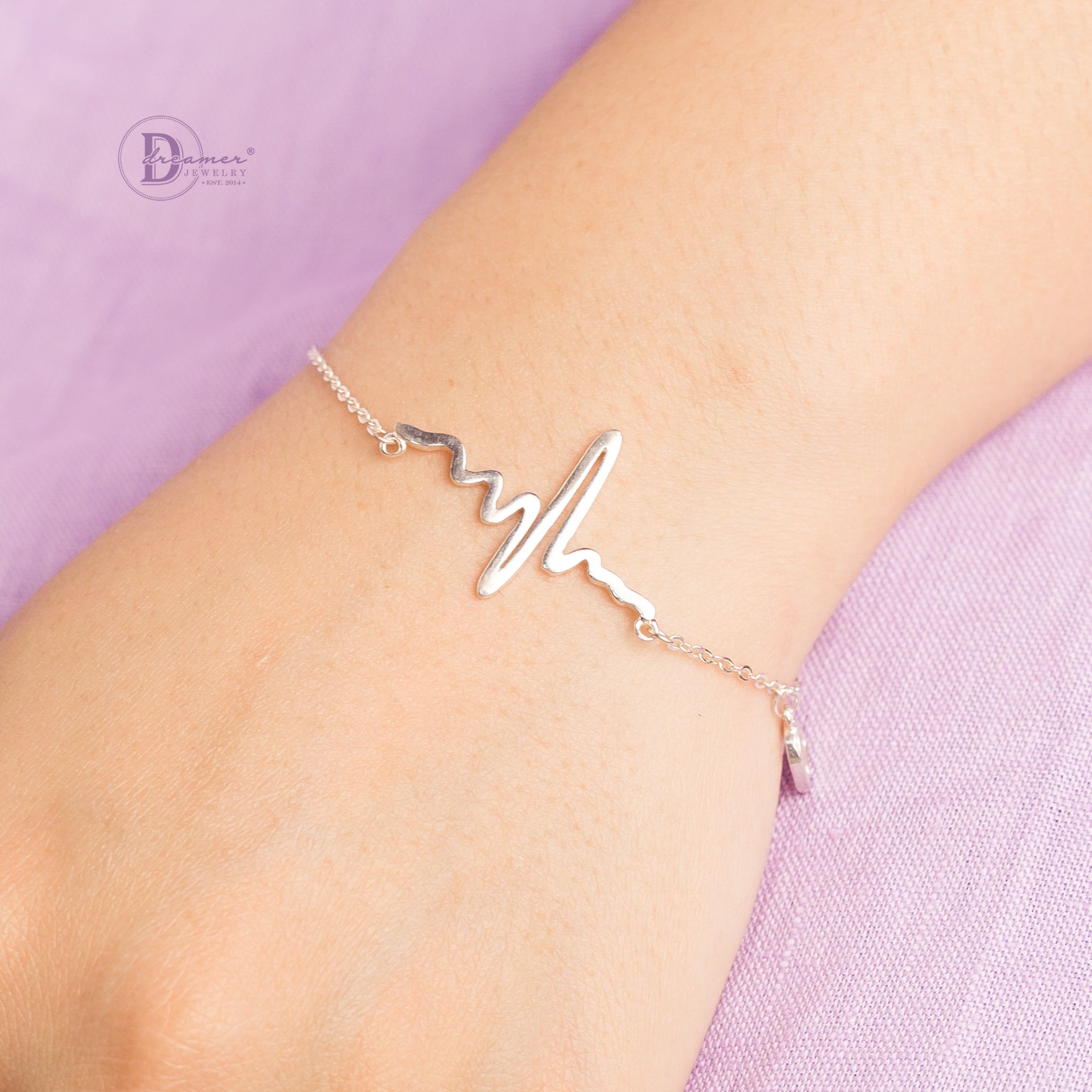 Lắc Tay Nhịp Tim - Heart Beat Silver Bracelet - 050VTT