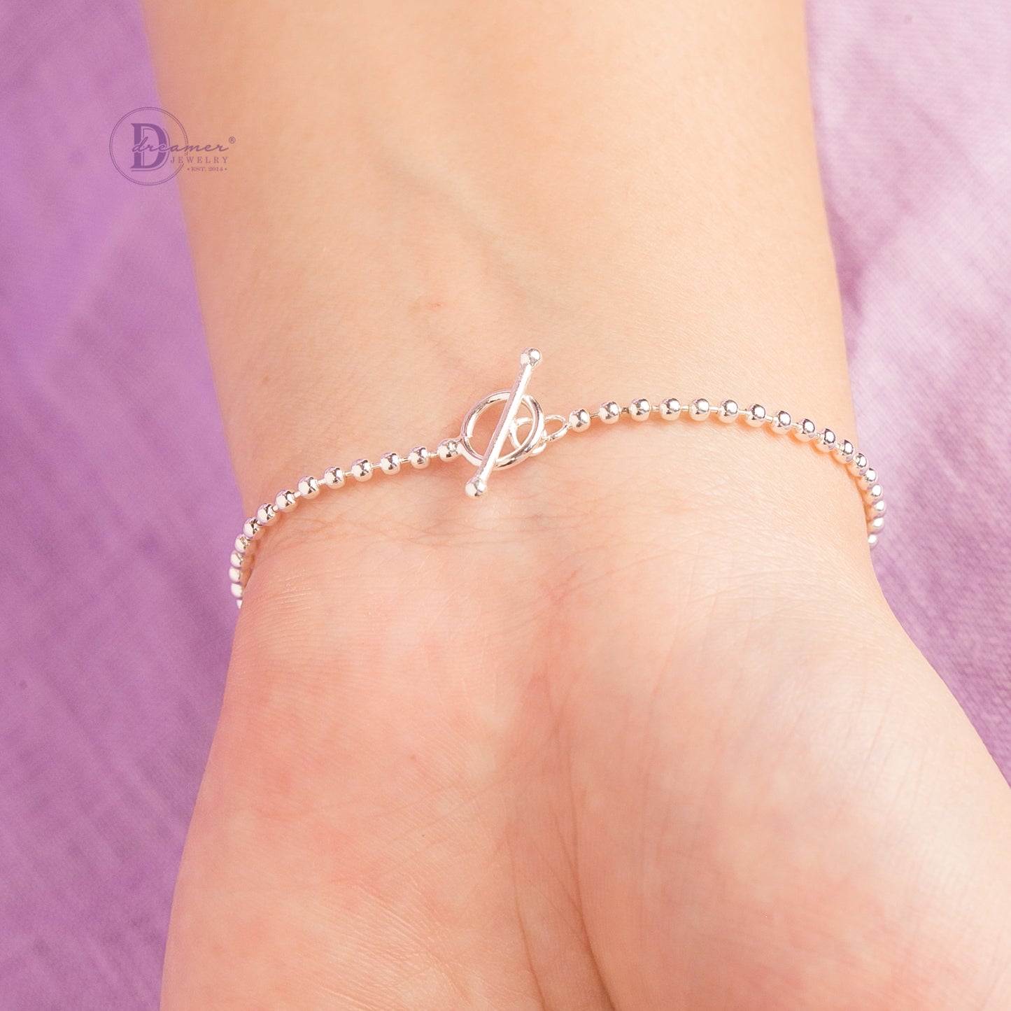 Lắc Tay Bi Bạc Nhỏ Charm Trái Tim - Dottie Heart Silver Bracelet 131VTT