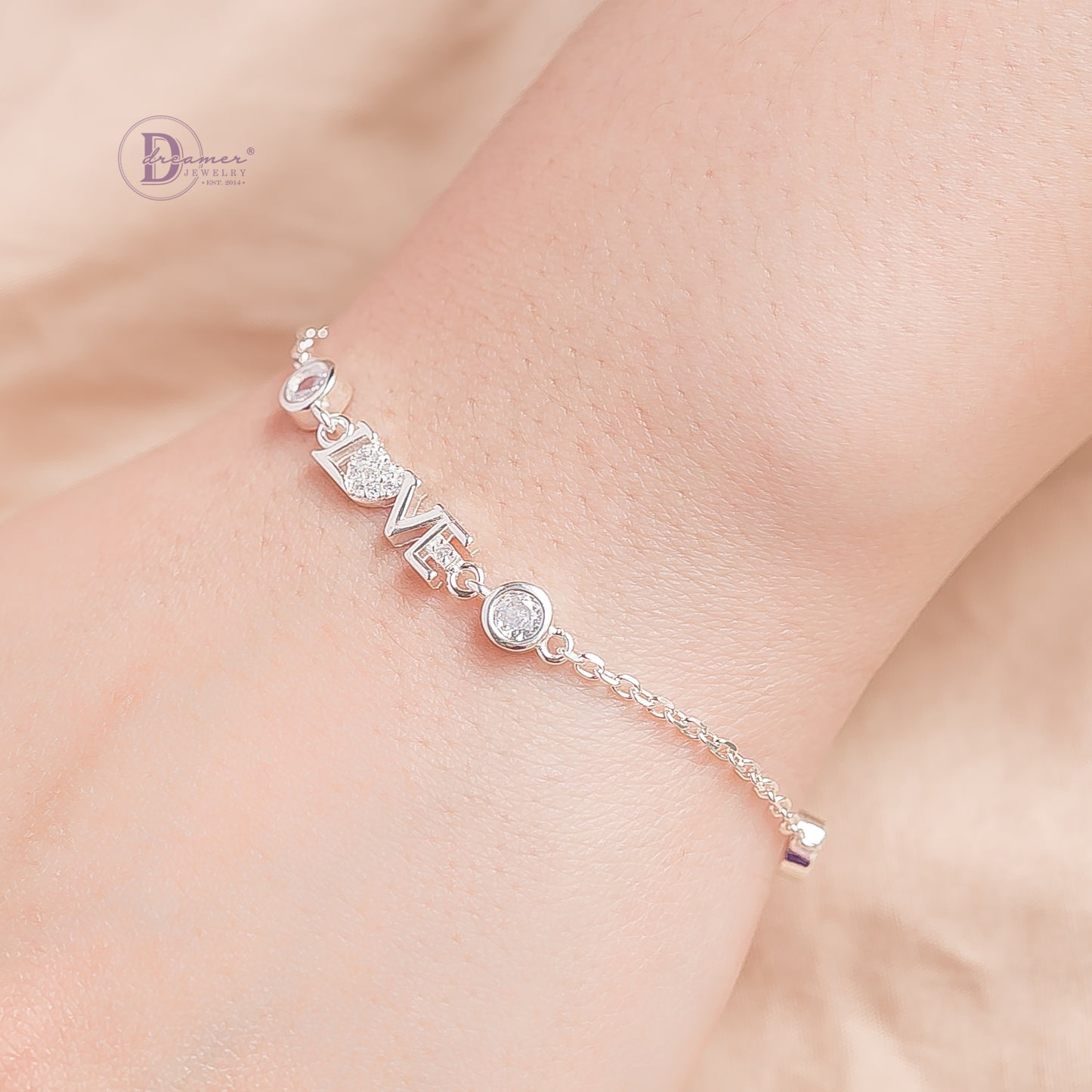 Lắc Tay Chữ LOVE Đính Đá - LOVE Silver Bracelet 1156VTH