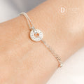 Lắc Tay Bạc Mặt Tròn Đính Đá - Sparkling Halo White Zirconia Bracelet - Sterling Silver 1399VTH
