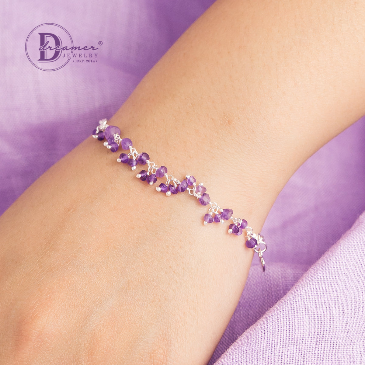 Lắc Tay Đá Vát Nhỏ Đủ Màu & Dây Xích Bạc 925 - Colorful Natural Stone Silver Bracelet