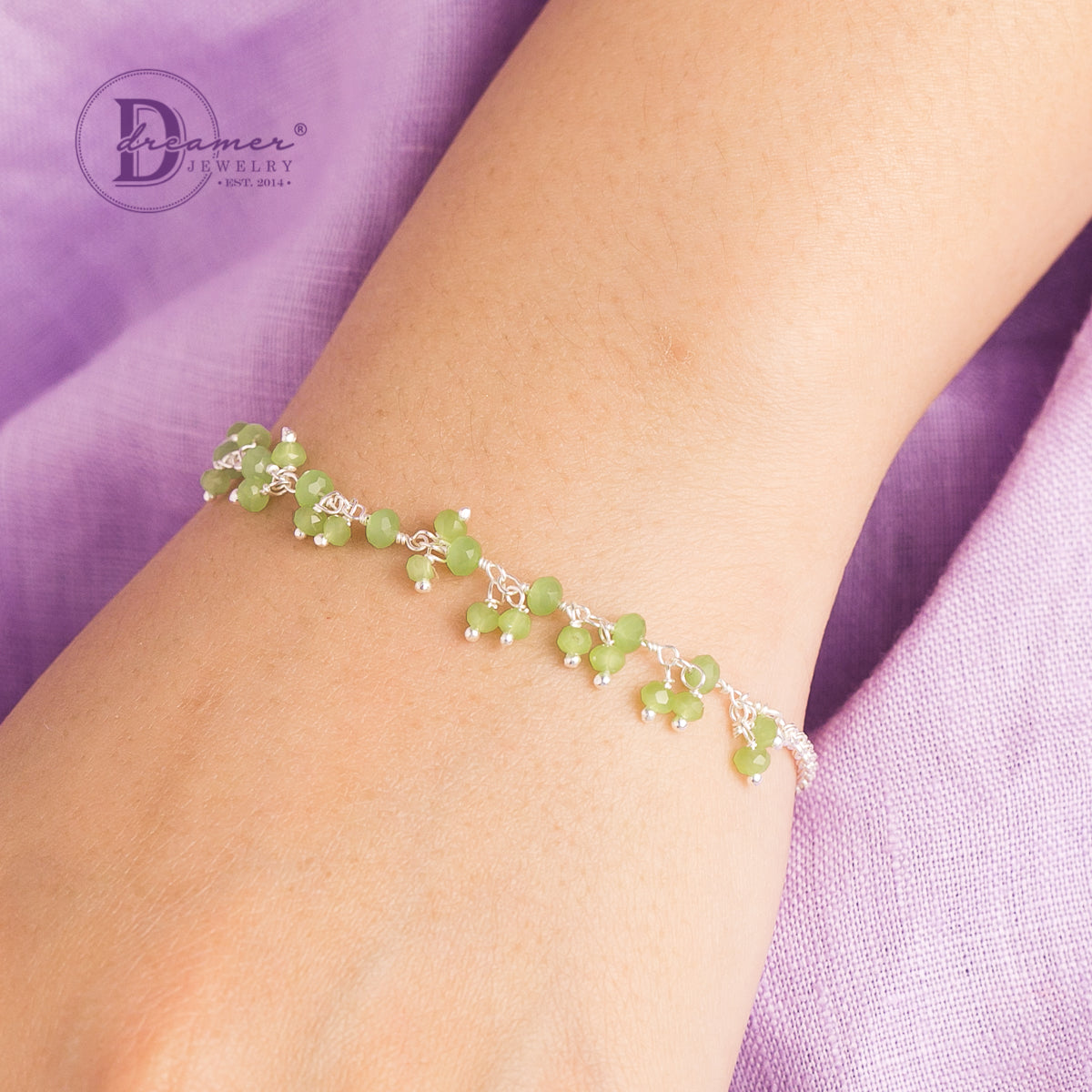 Lắc Tay Đá Vát Nhỏ Đủ Màu & Dây Xích Bạc 925 - Colorful Natural Stone Silver Bracelet