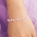 Natural Faceted Rose Quartz 925 Silver Chain Bracelet
